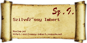 Szilvássy Imbert névjegykártya